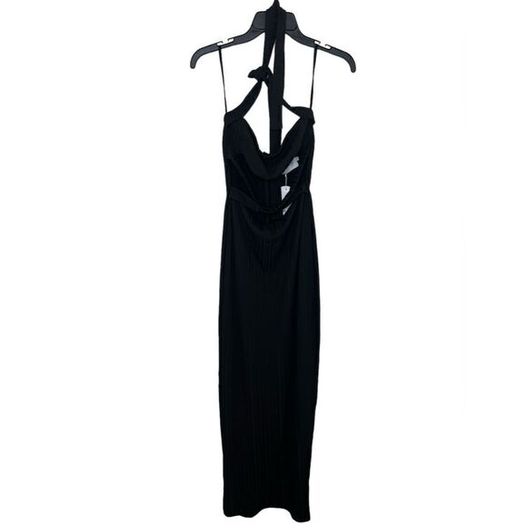Rumer The Label x Revolve Black Sorrento Criss Cross Halter Maxi Dress Large - Picture 2 of 12